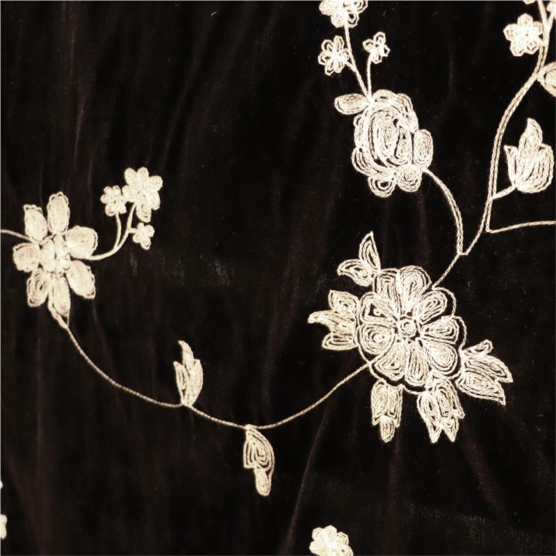 Velvet Fabric Embroidery - Uyku elbisesi, gece elbisesi ve cheongsam