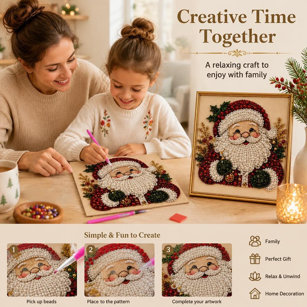 Embroidery Xmas - Noel Baba İnci Sanatı DIY Kiti