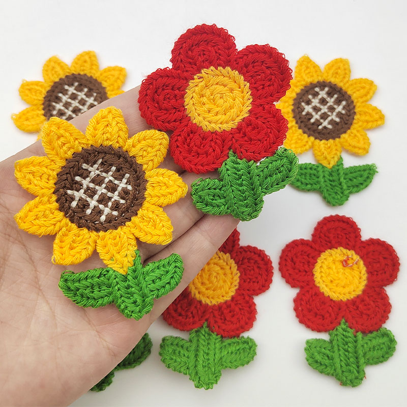 Embroidery On Socks - 10 Adet Ayçiçeği Nakış Yamaları DIY
