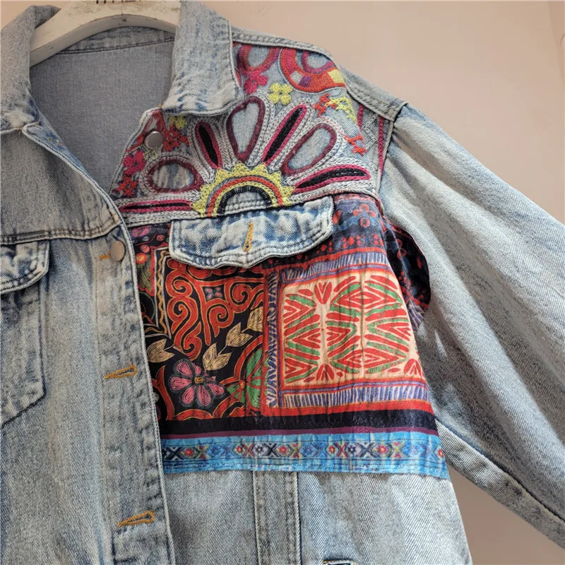 Embroidery Jacket Jeans - Vintage Mavi Nakış Eklenmiş Denim Ceket