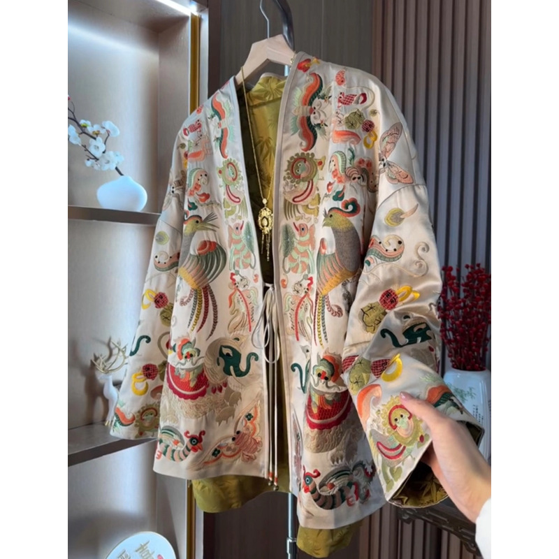 Embroidery Origin - Yeni Çin Tarzı Kimono Hırka Ceket