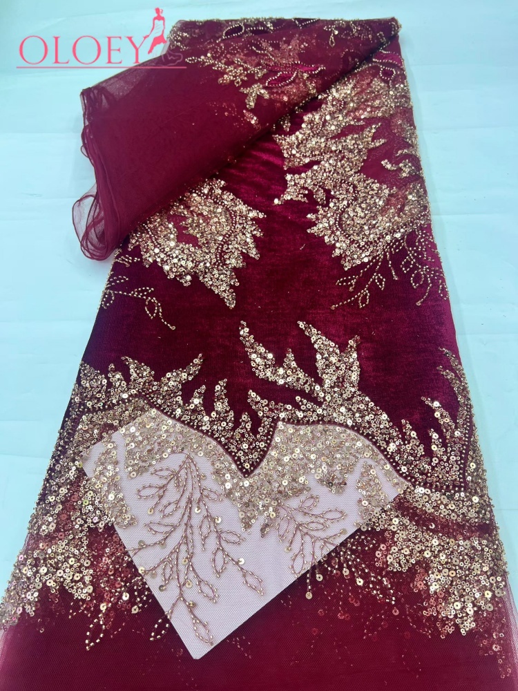 Son moda Afrika kadife dantel  - Velvet Fabric Embroidery incelemesi ve fiyatı