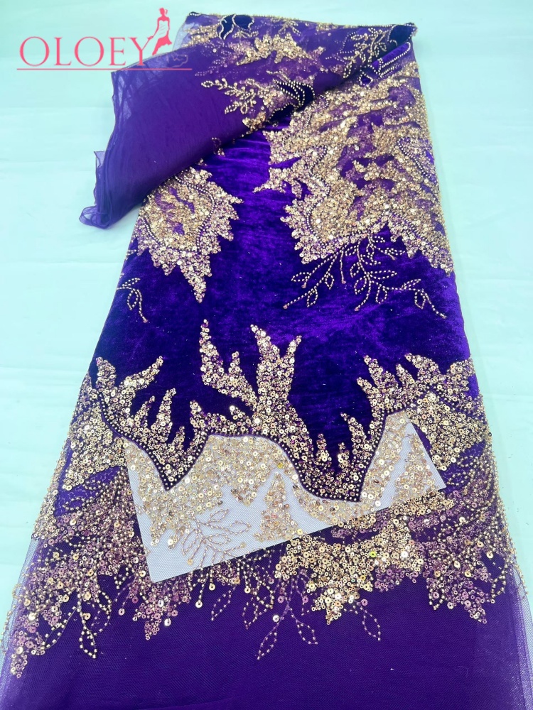 Son moda Afrika kadife dantel  - Velvet Fabric Embroidery incelemesi ve fiyatı