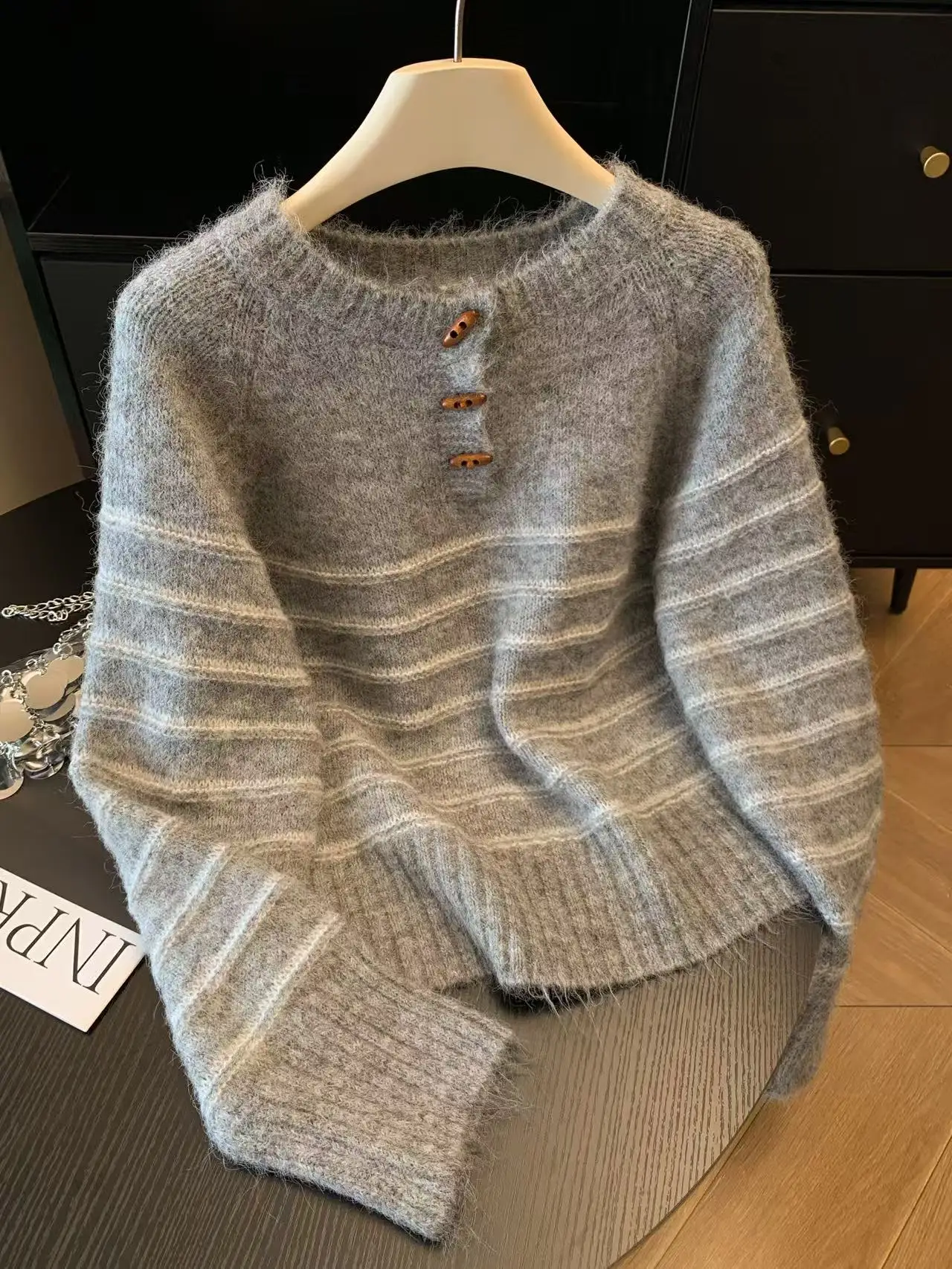 Sonbahar Kış Kadın Çizgili Yün - Embroidery Origin incelemesi ve fiyatı