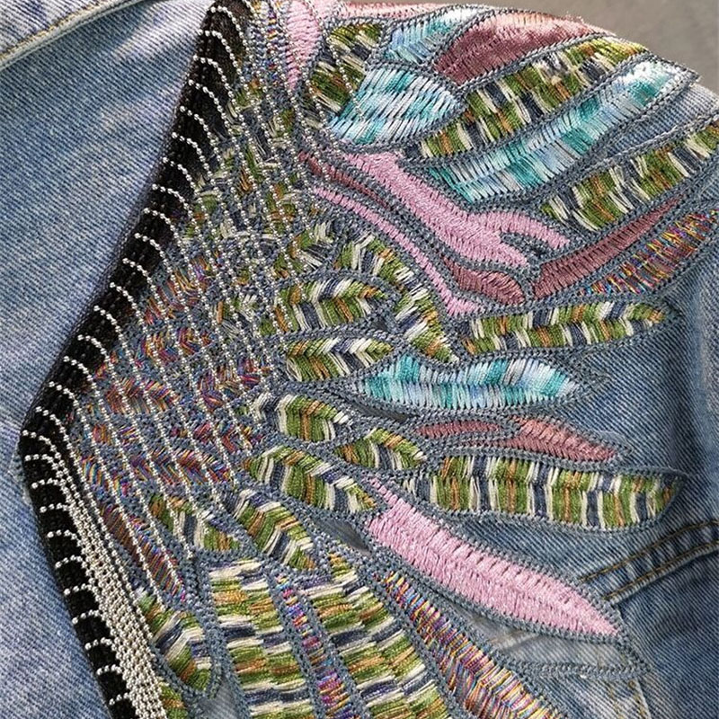 2024 yeni AutumnFashion perçin - Embroidery Jacket Jeans incelemesi ve fiyatı