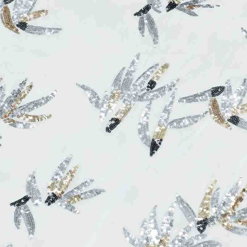Beyaz üç boyutlu çiçek ipek pu - Velvet Fabric Embroidery incelemesi ve fiyatı