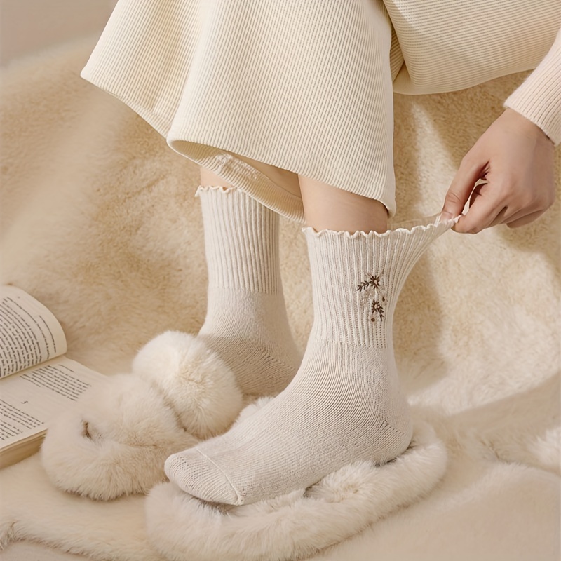 6 çift peluş nakış küçük çiçek - Embroidery On Socks incelemesi ve fiyatı
