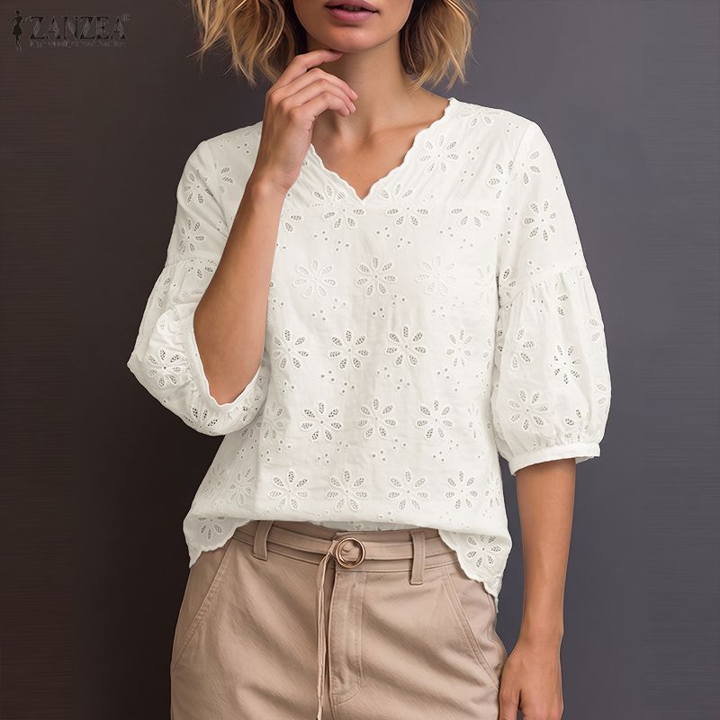 ZANZEA 2026 Kuşgözü Nakışlı Bl - Embroidery Eyelet incelemesi ve fiyatı