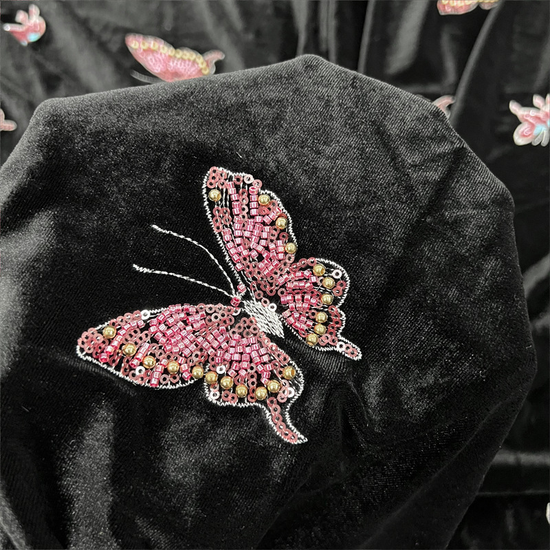 Siyah yumuşak kadife kumaş bon - Velvet Fabric Embroidery incelemesi ve fiyatı