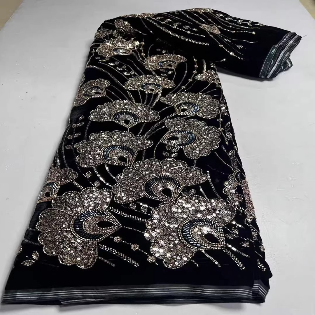5 yard Yeni kadife kumaş Pul b - Velvet Fabric Embroidery incelemesi ve fiyatı