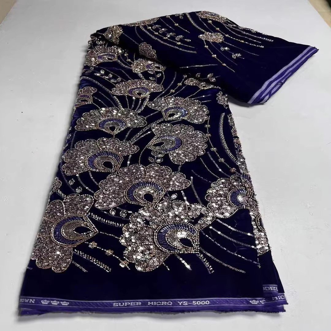5 yard Yeni kadife kumaş Pul b - Velvet Fabric Embroidery incelemesi ve fiyatı
