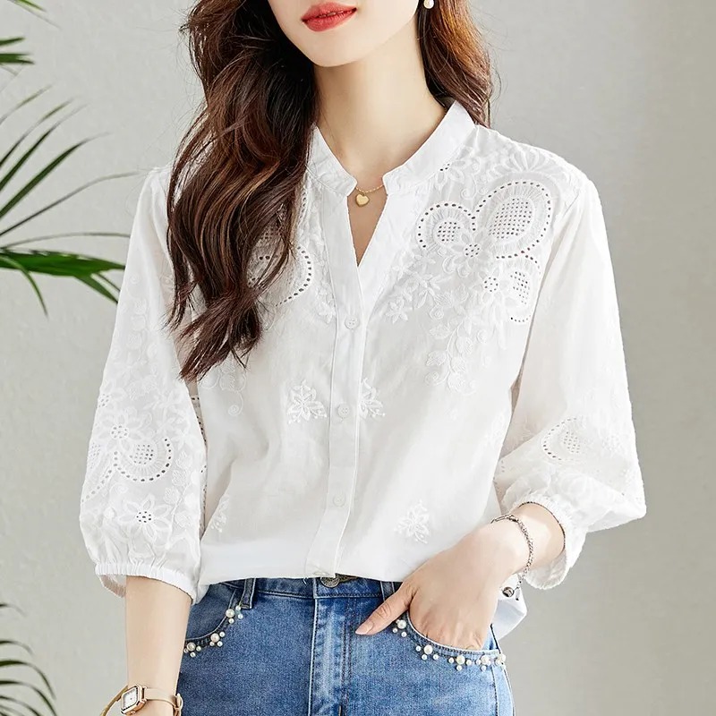 Kadın Beyaz Delikli Nakışlı Bl - Embroidery Eyelet incelemesi ve fiyatı