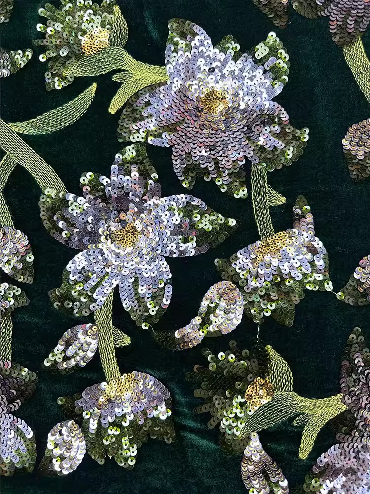 1 yard Retro kadife tela El iş - Velvet Fabric Embroidery incelemesi ve fiyatı