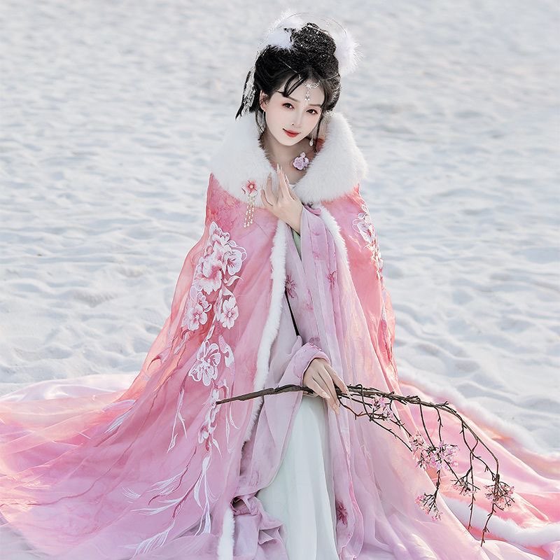Pembe ve Kırmızı Hanfu Pelerin - Embroidery Xmas incelemesi ve fiyatı
