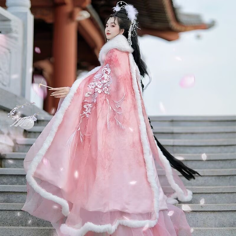 Pembe ve Kırmızı Hanfu Pelerin - Embroidery Xmas incelemesi ve fiyatı